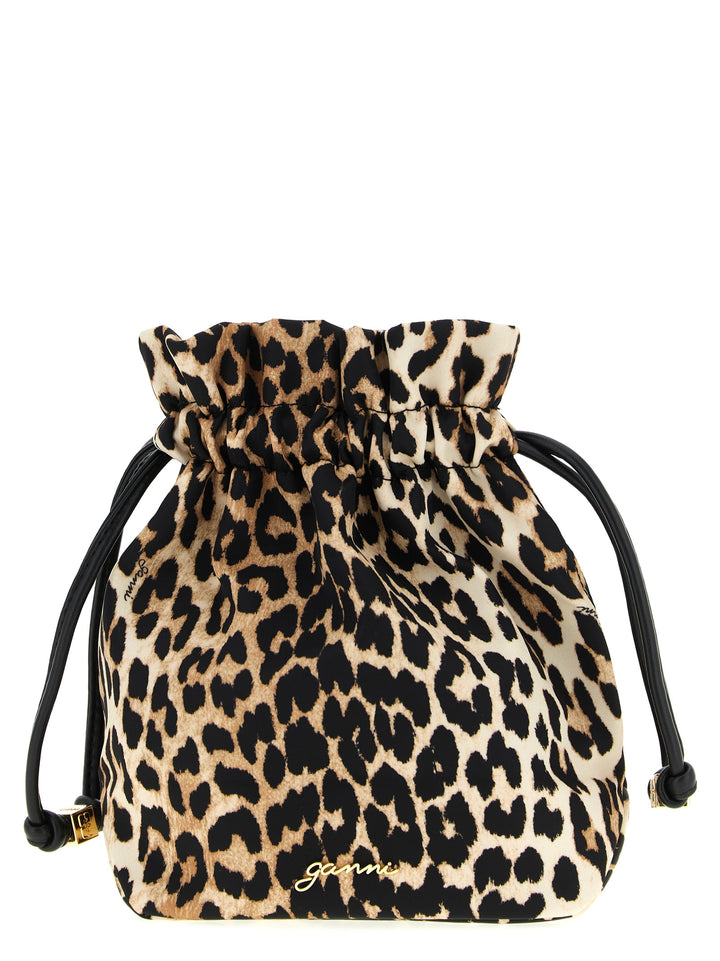Ganni Animalier Pouch Clutch - Marrone | 5d4a1218aa367eda7b087b89b055fcdb99241de4