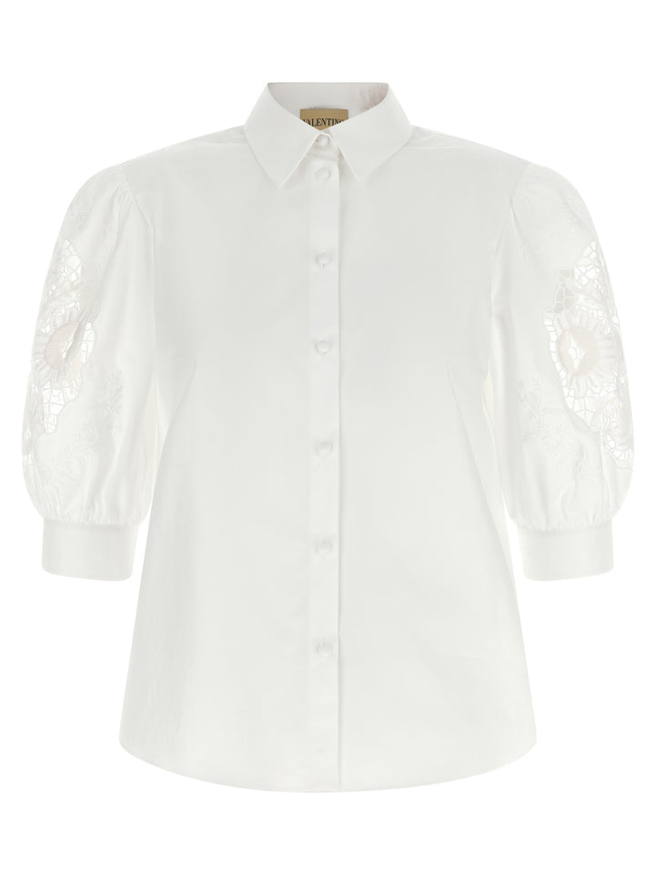 Valentino Garavani Valentino Garavani Macramé Insert Shirt Camicie - Bianco | bcedf0c1941d0c34345886e9e66d673f6253b912
