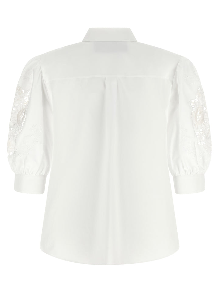 Valentino Garavani Valentino Garavani Macramé Insert Shirt Camicie - Bianco | b7282e2d54569b8cbbd5db5ed7dc64304cfa04d9