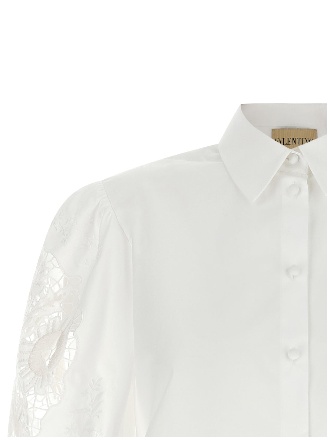 Valentino Garavani Valentino Garavani Macramé Insert Shirt Camicie - Bianco | 689657a4eb341939129136dcf593df5213250ffc
