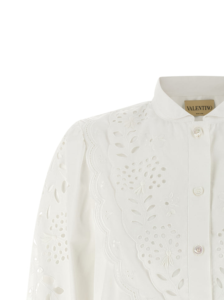 Valentino Garavani Shirt Valentino Garavani Embroidered Sangallo Camicie - Bianco | e895801664069acee34a539d8f54df826e057fa5