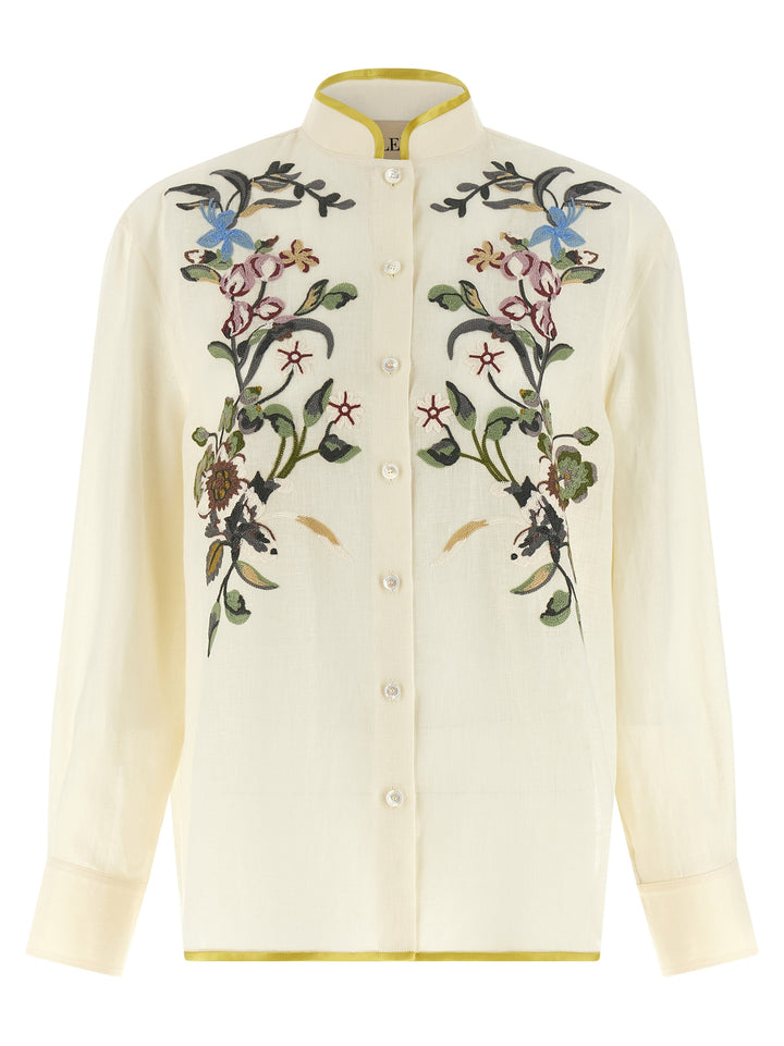 Valentino Garavani Valentino Garavani Floral Embroidery Shirt Camicie - Beige | 7216657adc45eaed7999064de8dadc1a34c804aa
