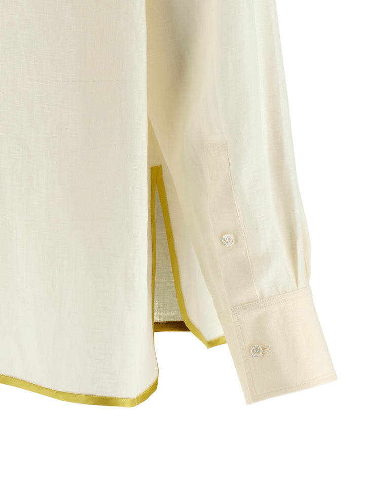 Valentino Garavani Valentino Garavani Floral Embroidery Shirt Camicie - Beige | c8dc5196520b1206f4217fd71122c9635eb04a5a