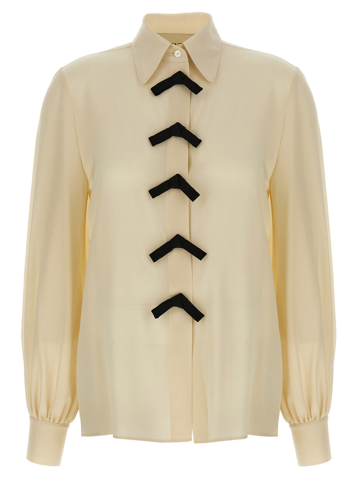 Valentino Garavani Valentino Garavani Bow Shirt Camicie - Beige | b766063415fdade480b0aaec7d71a1bb49c9f426