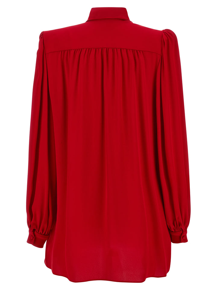 Valentino Garavani Valentino Garavani Silk Shirt With Bow Camicie - Rosso | 704ee2ab5442521b80655521b1d740d73ce616ad