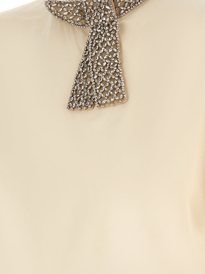 Valentino Garavani Valentino Garavani Jewel Collar Top Top - Bianco | c253e896eed2d83d45745575b42c1a67ee7de334