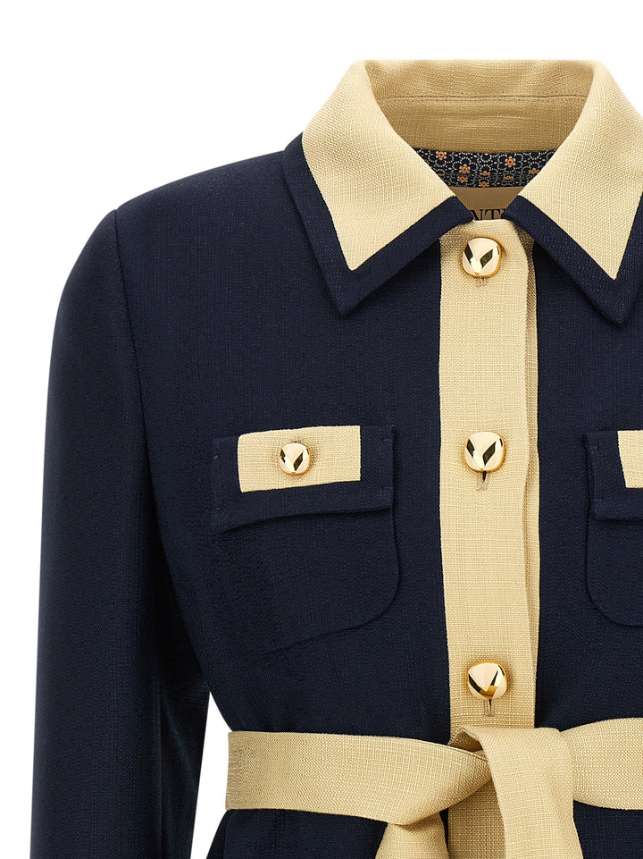 Valentino Garavani Valentino Garavani Belted Caban Puffer Jackets - Blu | 1f6f90eca109552735b729b01172a99e8ae0ceed