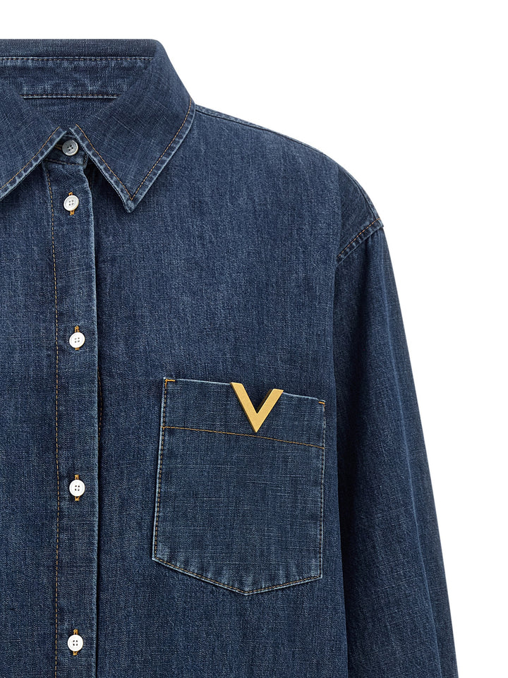Valentino Garavani Valentino Garavani Vgold Shirt Camicie - Blu | 5d5f64600f3c2573f266fea109e5cdba90f14b6e