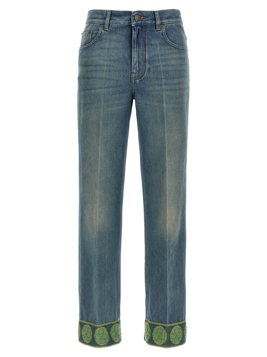 Valentino Garavani Jacquard Jeans Blu