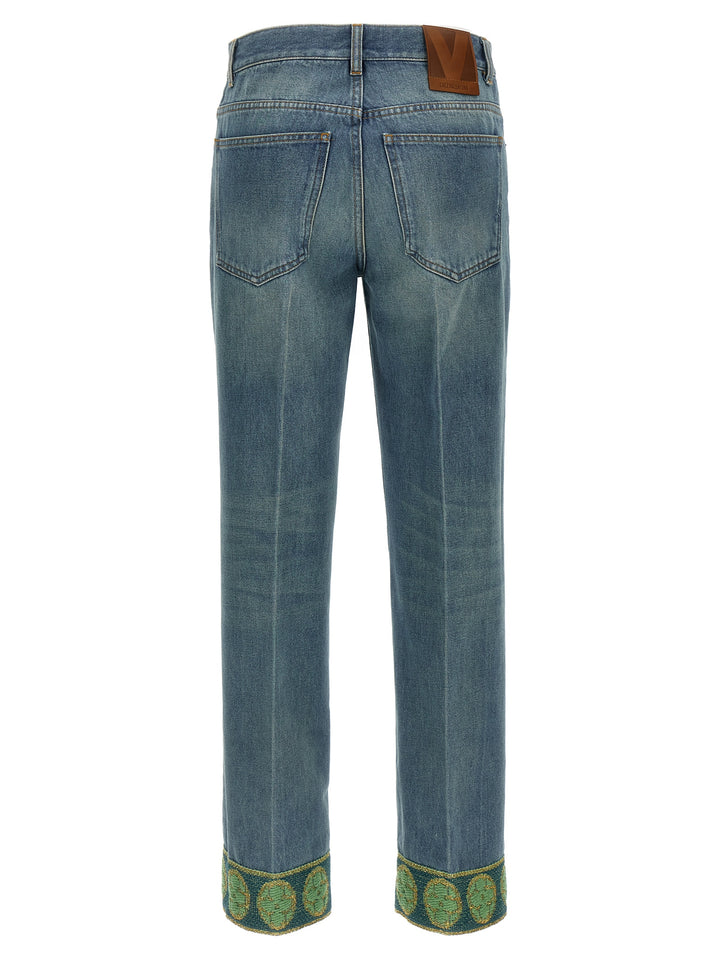 Valentino Garavani Valentino Garavani Jacquard Jeans - Blu | 176082cd462f2f98084f54002d6ae37fd92b4d41