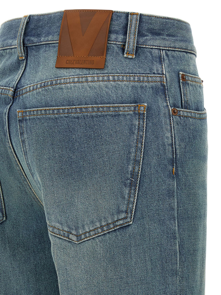 Valentino Garavani Valentino Garavani Jacquard Jeans - Blu | 4214bbdb91ce51c05c65f73df58a5b444c01c3cc