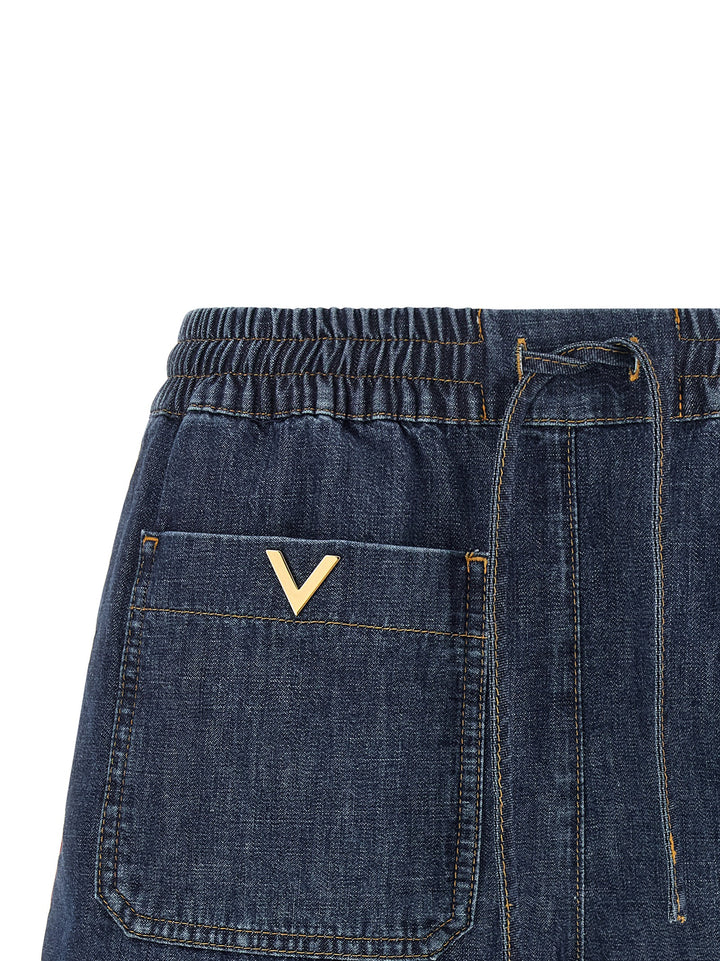 Valentino Garavani Valentino Garavani Chambray Denim Shorts Bermuda e Short - Blu | 392e9174af5576f22254c1606d441836d99b6e01