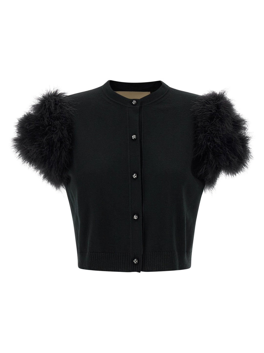 Valentino Garavani Valentino Garavani Feathered Knit Cardigan Maglioni - Nero | bd959308b05e52ccc1b31171c35d5cf8c9525b0c