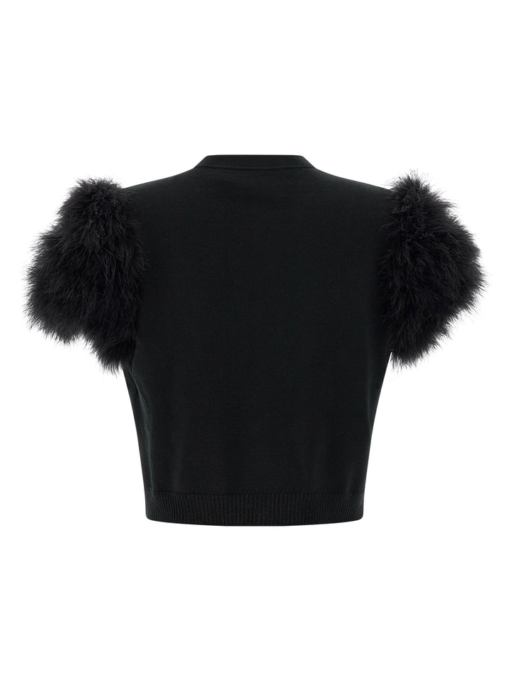 Valentino Garavani Valentino Garavani Feathered Knit Cardigan Maglioni - Nero | a1a749572abb236c043704821966aeb502286106
