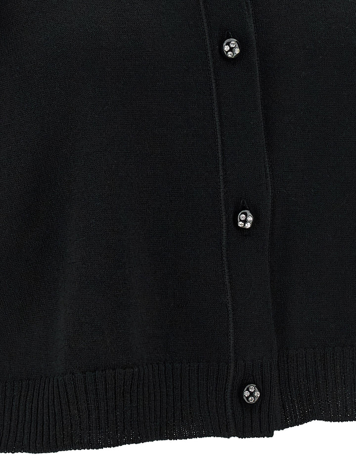 Valentino Garavani Valentino Garavani Feathered Knit Cardigan Maglioni - Nero | 197b69f11d33c82a113e126edbe256d17cda9884