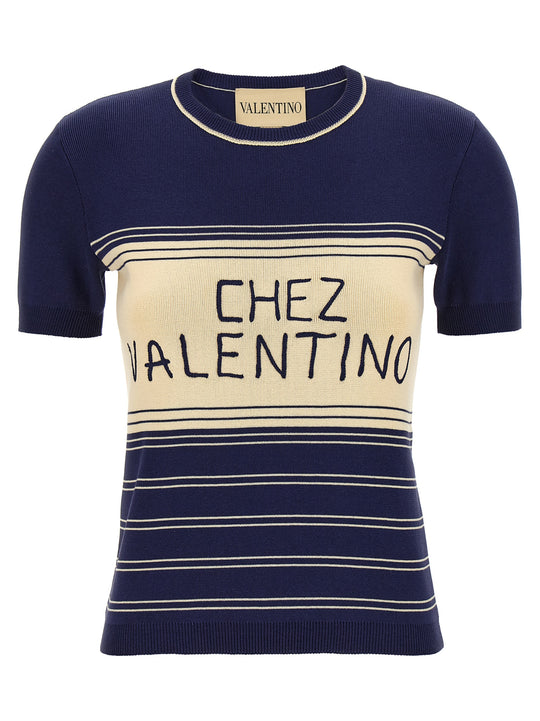 Chez Valentino T Shirt Blu