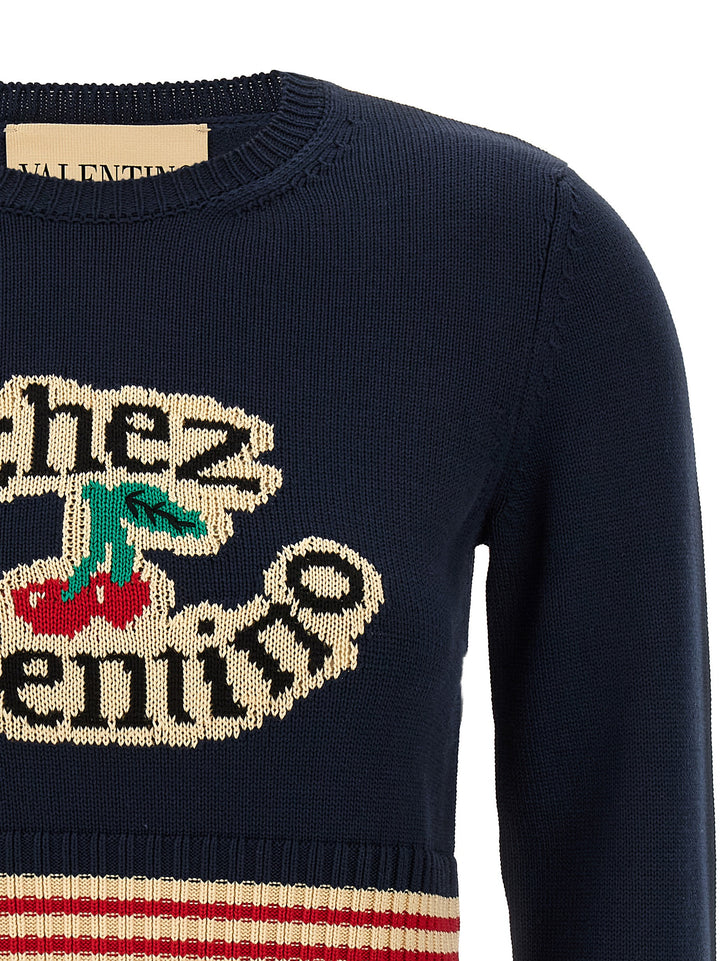 Valentino Garavani Chez Valentino Maglioni - Blu | c46ed3fc11f7cc3b7a7c89f9bd179c9c92220962
