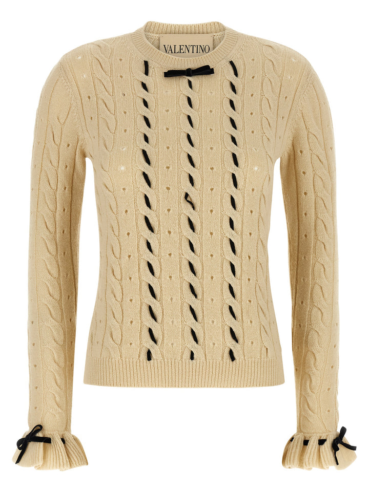 Valentino Garavani Valentino Garavani Wool Sweater Maglioni - Beige | ff6618614d7325b9f17fbacf19e7834f1640fd51