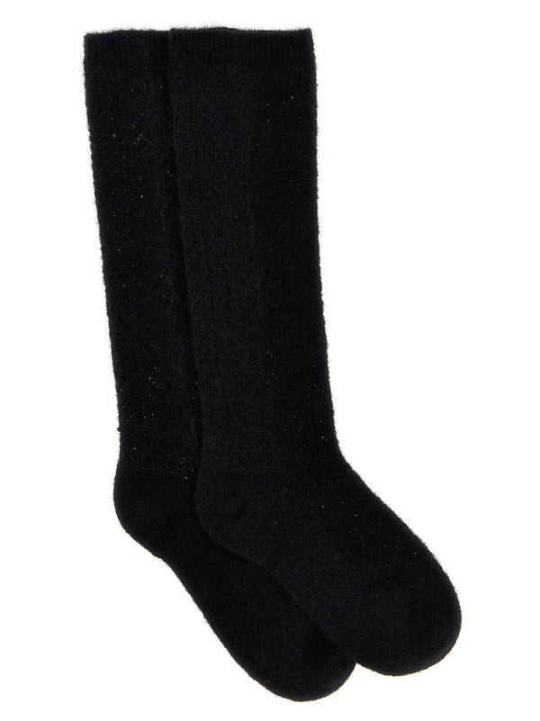 Valentino Garavani Calcetines de mohair negros