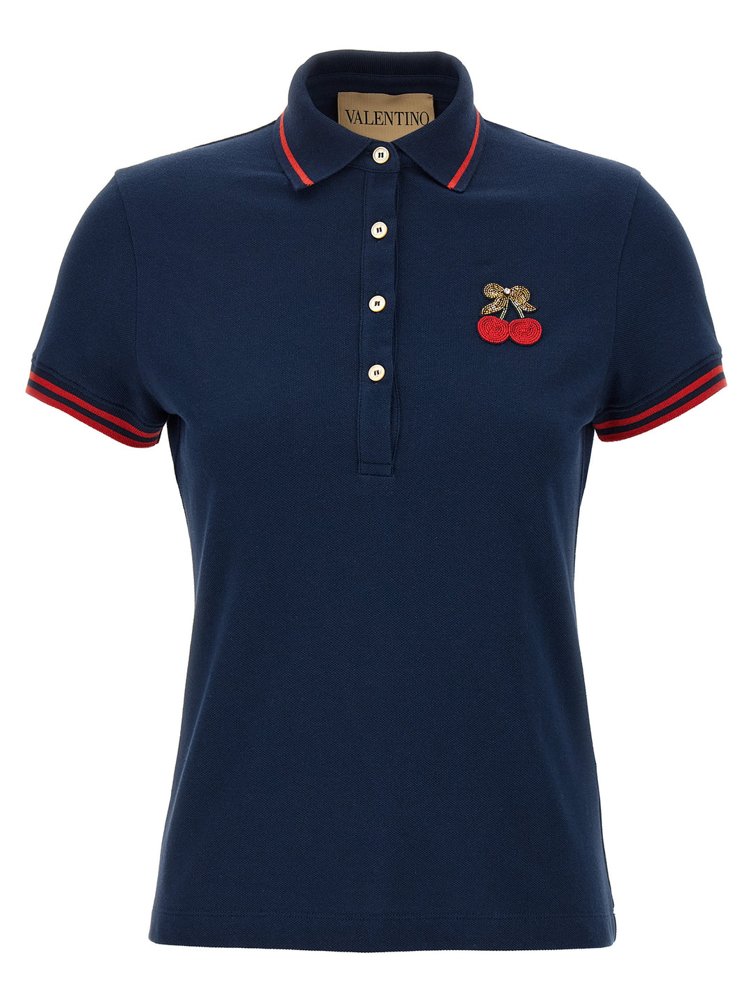 Valentino Garavani Cherryfic Polo - Blu | 31cebe27b924b90fabe5b5c6af19fb13c39c9059