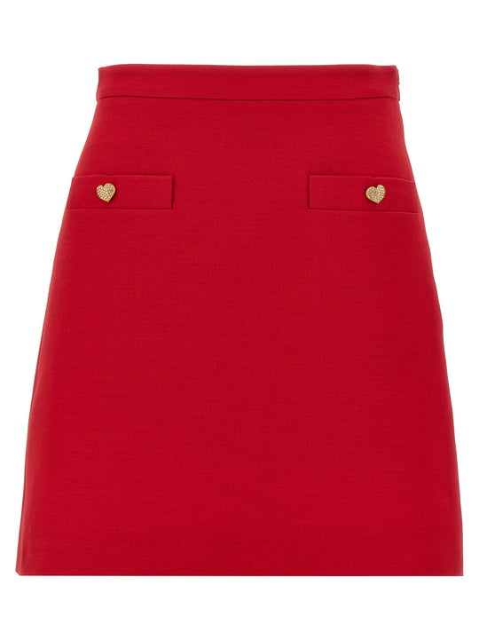 Valentino Garavani Crepe Couture Skirt Gonne Rosso