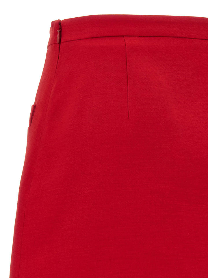 Valentino Garavani Valentino Garavani Crepe Couture Skirt Gonne - Rosso | 7ce47a24e0c7d9a1ca71ae599b4ec92cf63b618e