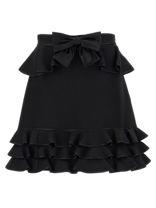Valentino Garavani Crepe Couture Skirt Gonne Nero
