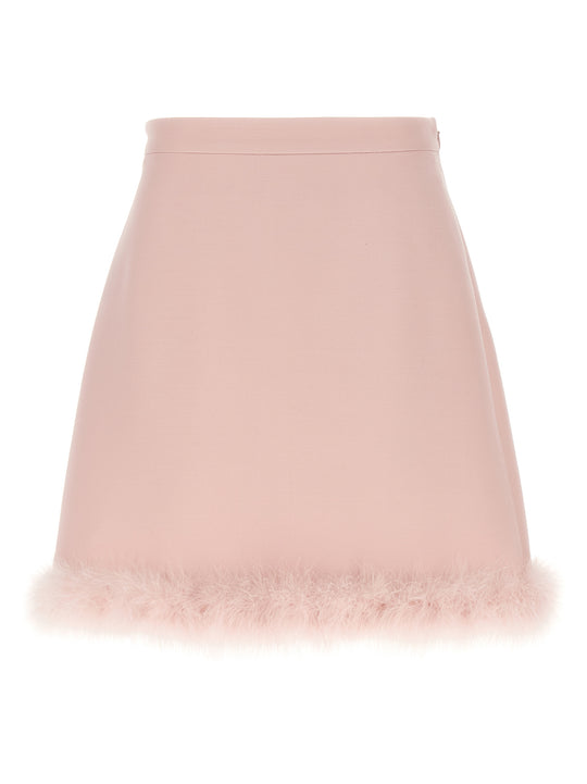 Valentino Garavani Feathers Skirt Gonne Rosa