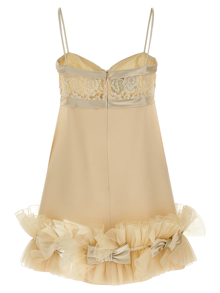 Valentino Garavani Valentino Garavani Pleated Ruffles Dress Abiti - Beige | dbafe323cddc5feed485b3de9b107d6db4abff04