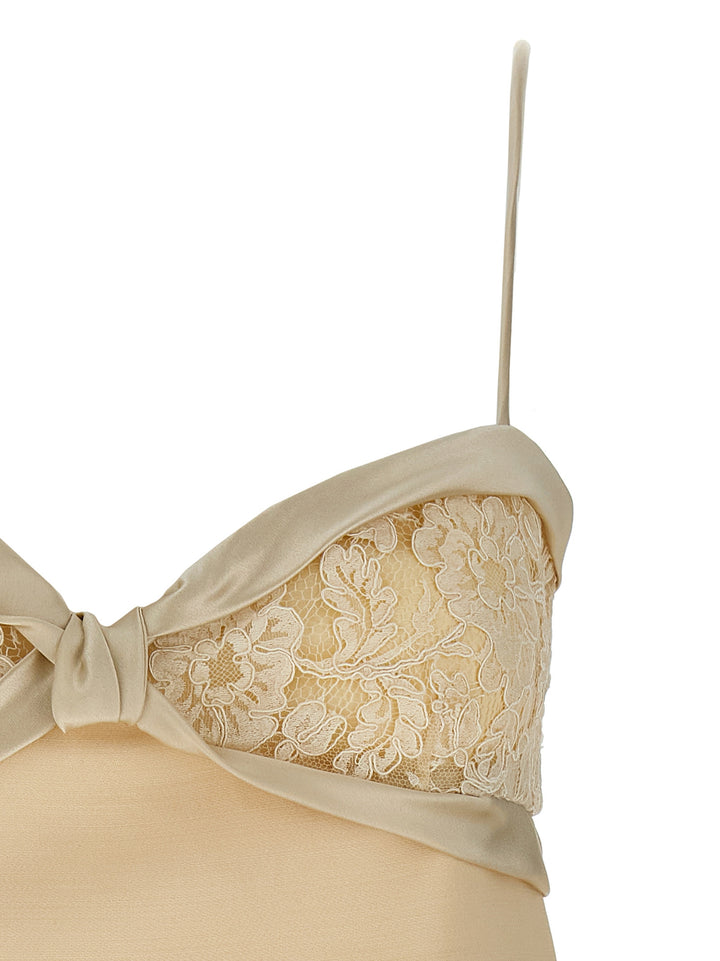 Valentino Garavani Valentino Garavani Pleated Ruffles Dress Abiti - Beige | 6115e323e41655488625d5c553a8ed1999c9f754