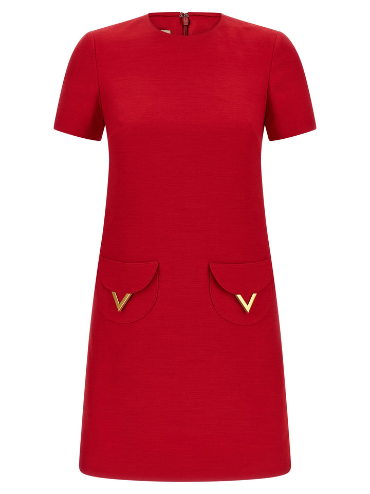 Valentino Garavani Valentino Garavani V Gold Dress Abiti - Rosso | 881dd28e9c244ef5bcb7e71cde1d917a087e2b0d
