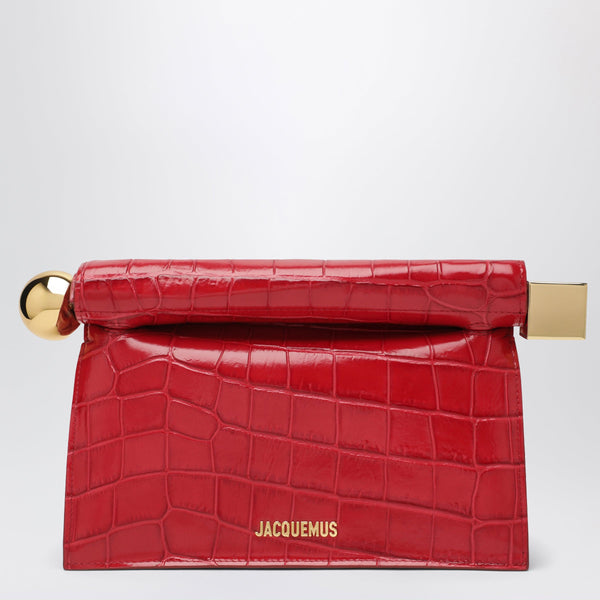 Pochette Rond Carré de piel roja