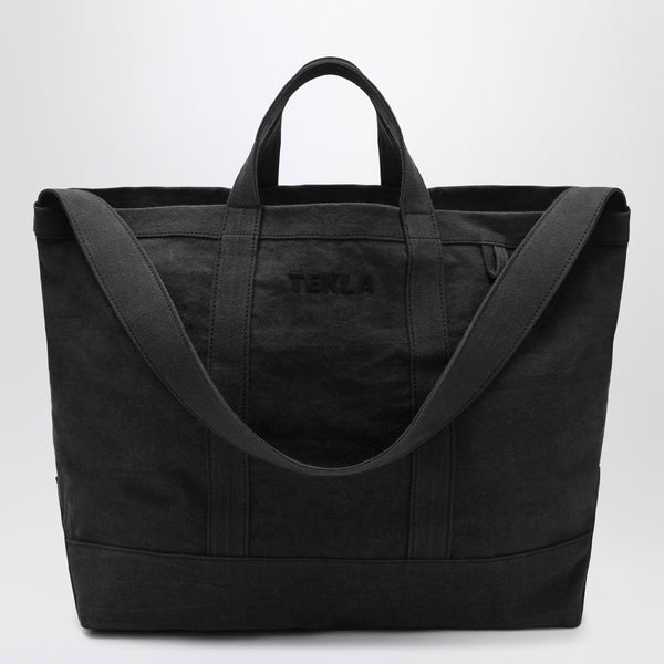 Beach Bag In Black Cotton