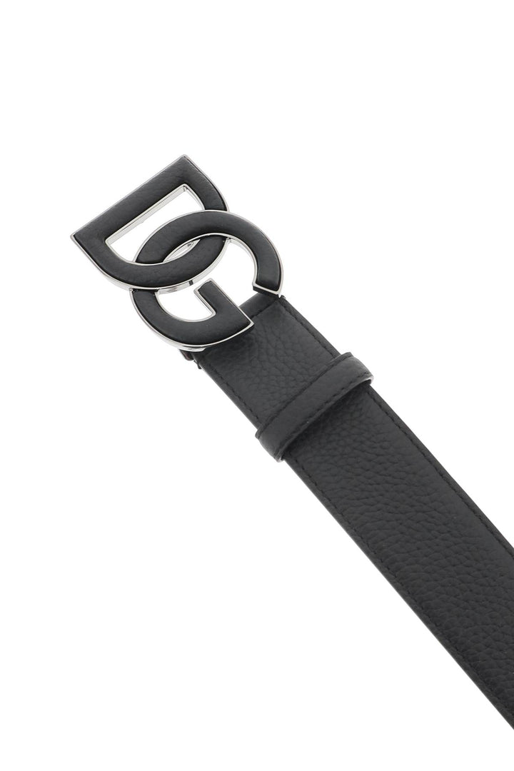 Cintura In Pelle Con Fibbia Logo Dg