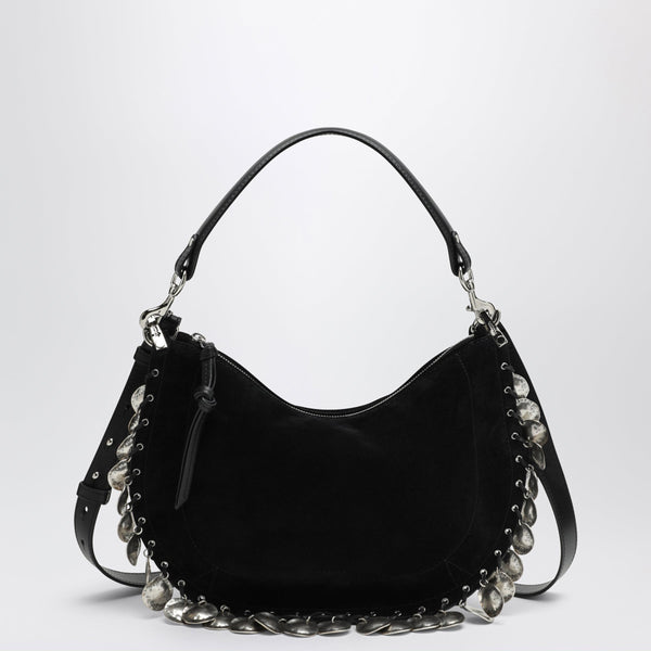 Oskan Soft Zipped Bag In Black Suede With Medals