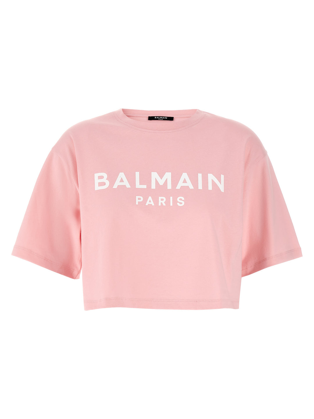 Balmain Logo Crop T shirt - Rosa | a413a2543fd857fd185e3797908deb8c865eeb8f