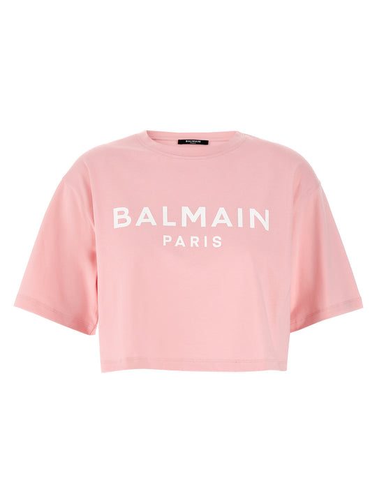 Logo Crop T Shirt Rosa