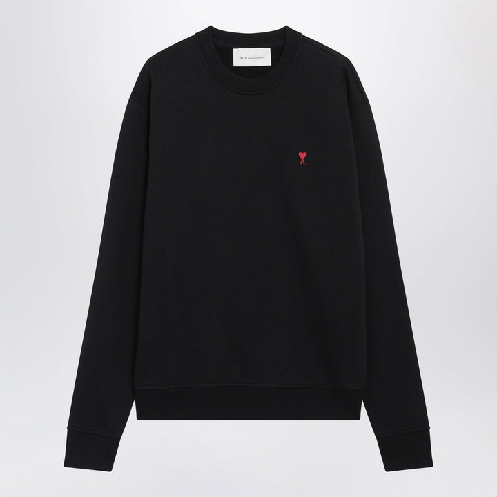 Ami Paris Ami De Coeur Black Cotton Sweatshirt