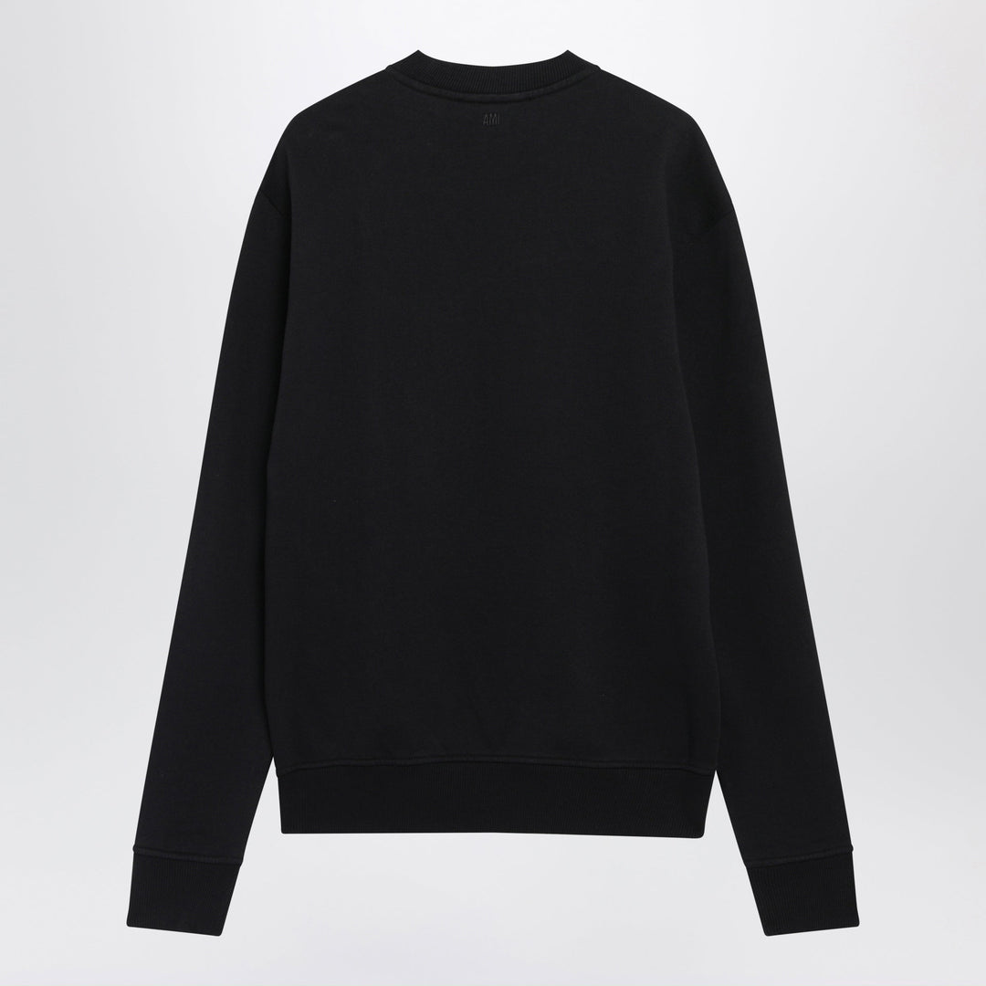 Ami Paris Ami De Coeur Black Cotton Sweatshirt