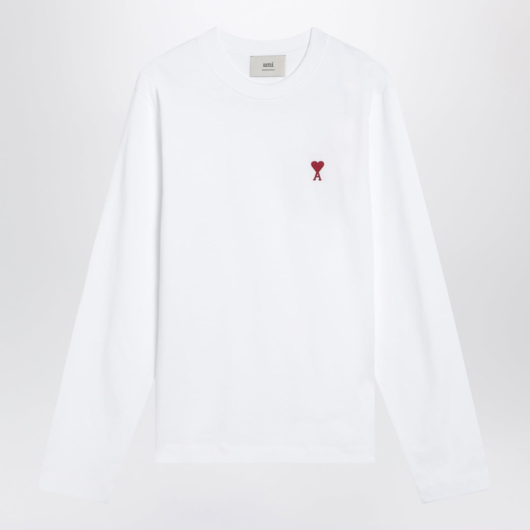 Ami Paris White Ami De Coeur Sweater