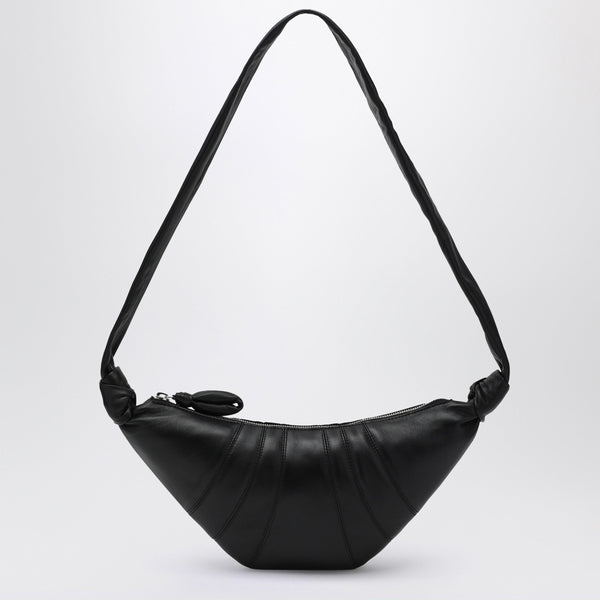 Small Croissant Bag In Black Leather