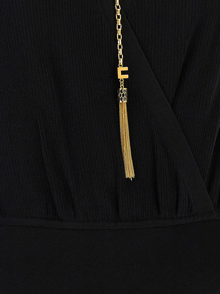 Elisabetta Franchi Chain Body Top - Nero | 60387f16efbabdd5c957dd88011ecfe137419b0f