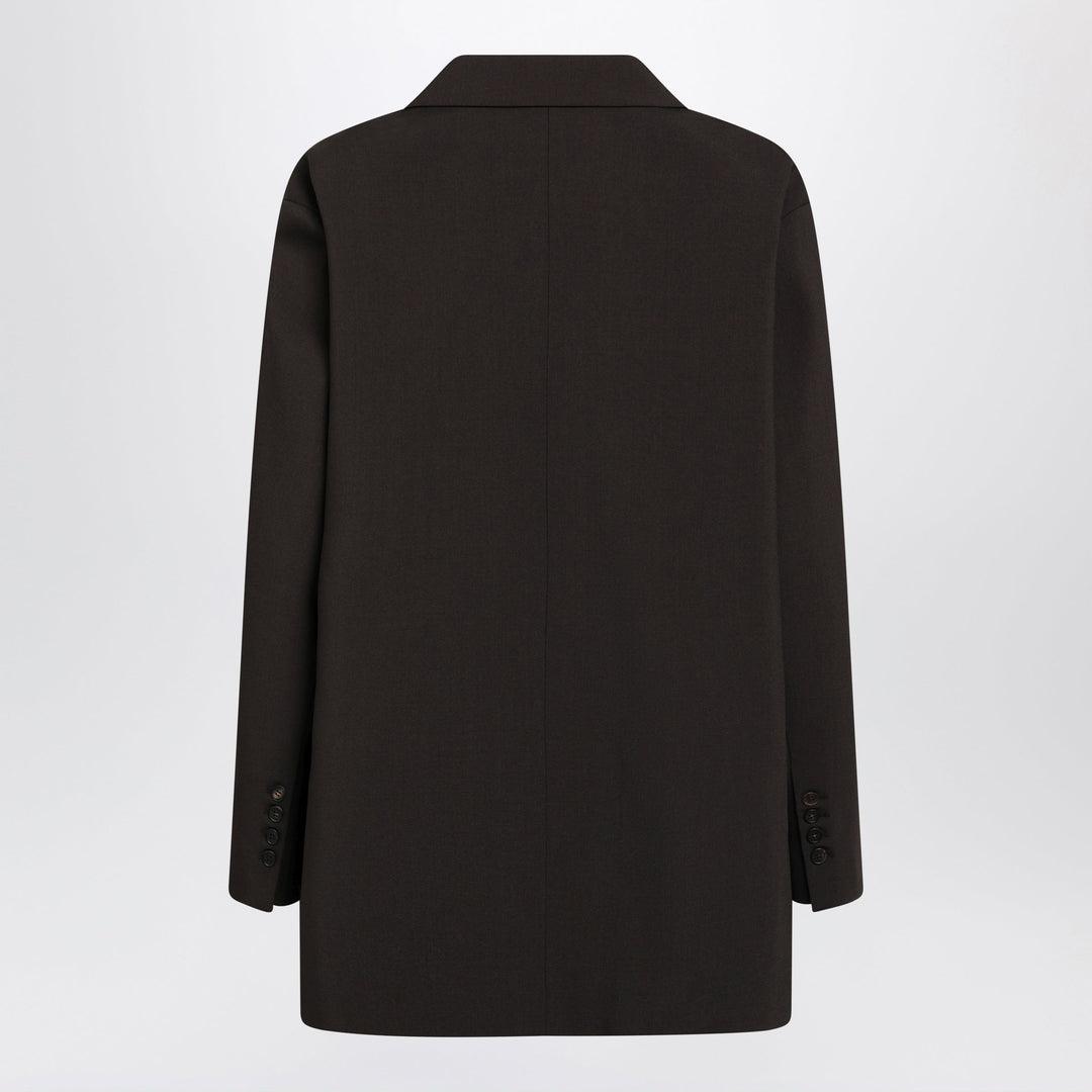 The Frankie Shop Bea Dark Brown Single-Breasted Jacket