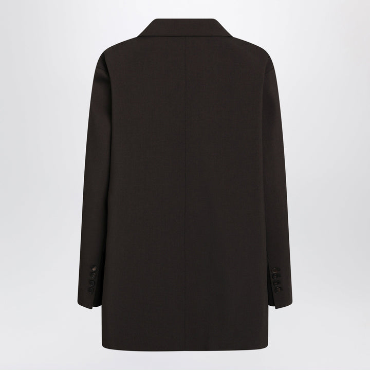 The Frankie Shop Bea Dark Brown Single-Breasted Jacket
