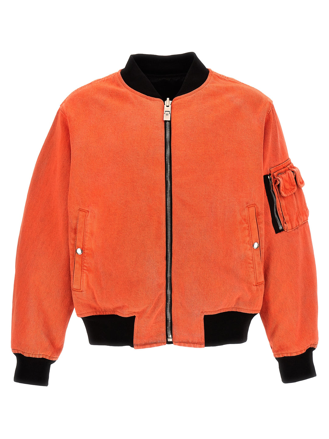 Nylon Reversible Denim Bomber Jacket Giacche Arancione