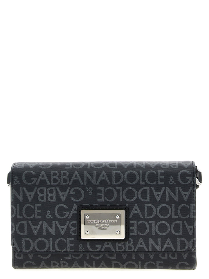 Dolce & Gabbana Coated Jacquard Crossbody Bag Borse a Tracolla - Nero | ad3dd33e8f5349f299c929b79806a6518f09e5bf