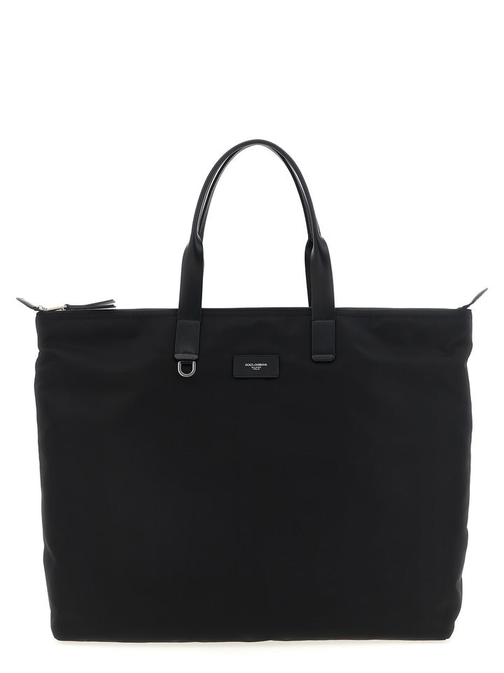 Dolce & Gabbana Big Logo Patch Shopping Bag Tote - Nero | dd662cd8924d4cf63e9dea31864ae62970baee13