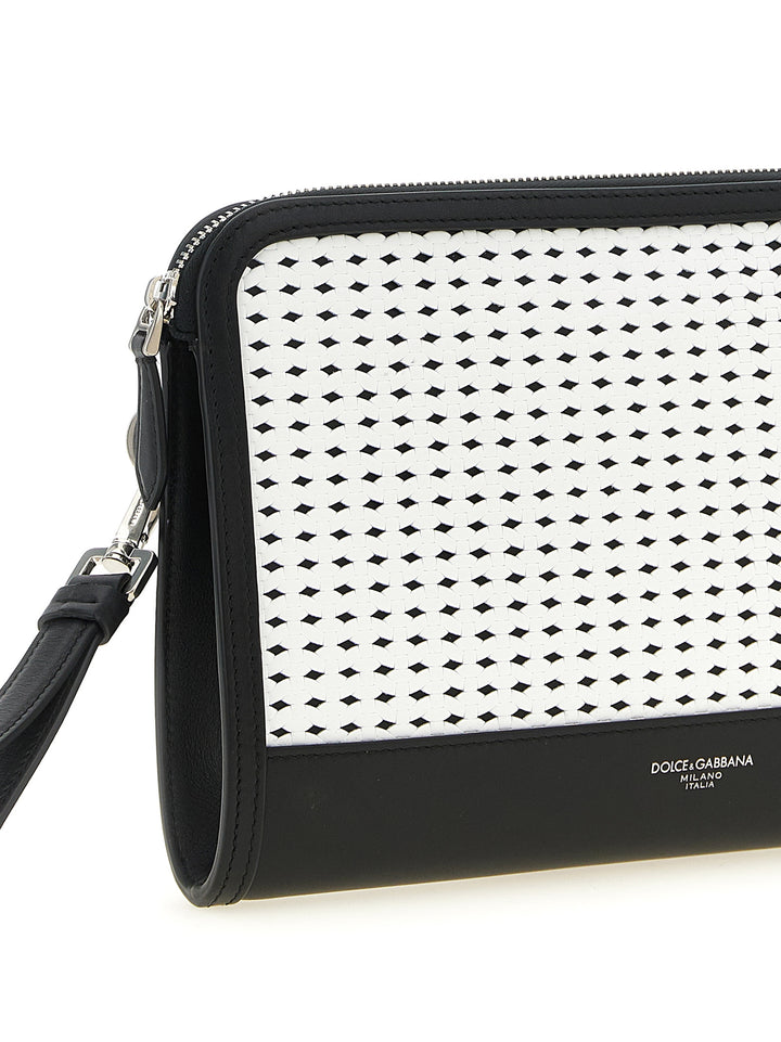 Dolce & Gabbana Atene Clutch - Bianco/Nero | 32ab0b02edb6f6c22663917987bb6c5b78fa8c12