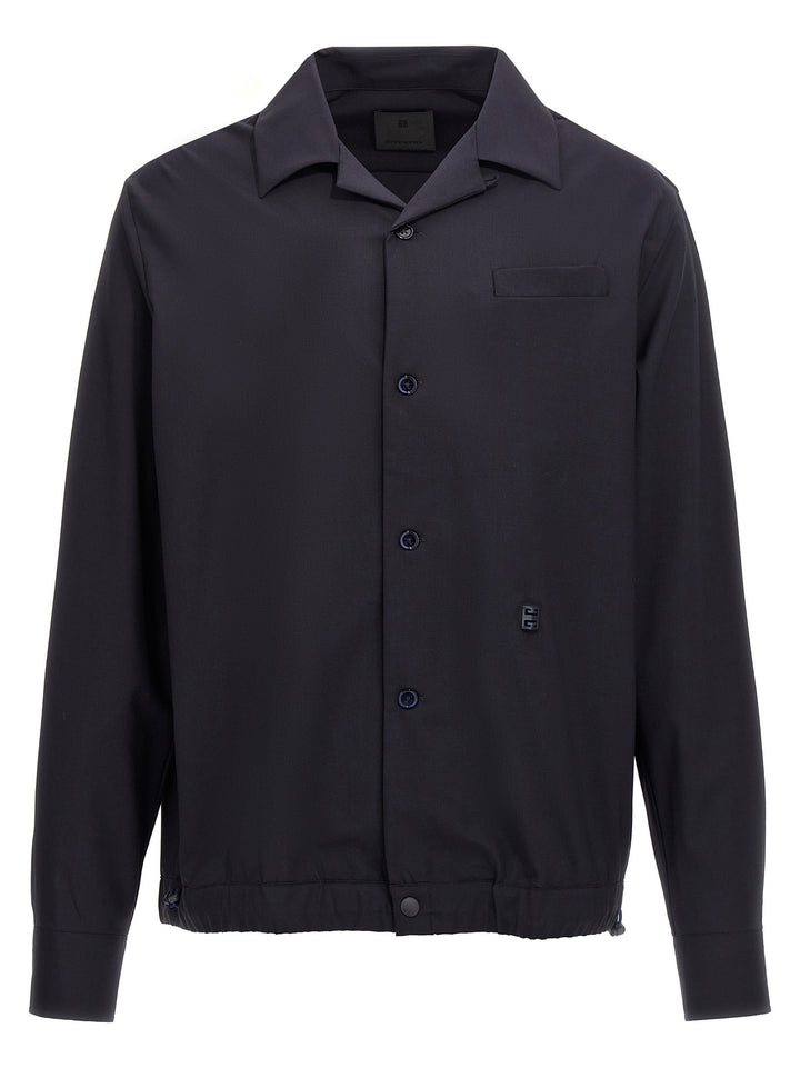 Givenchy Logo Plaque Shirt Camicie - Blu | 360de6114a560c5bbfe509af34bccba4e245449f