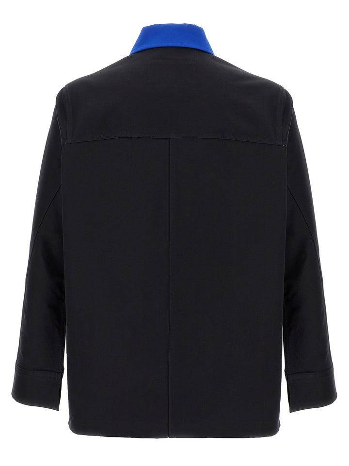 Givenchy Logo Embroidery Overshirt Puffer Jackets - Blu | a1b95e53f48972efb644b033a78136e74b364439